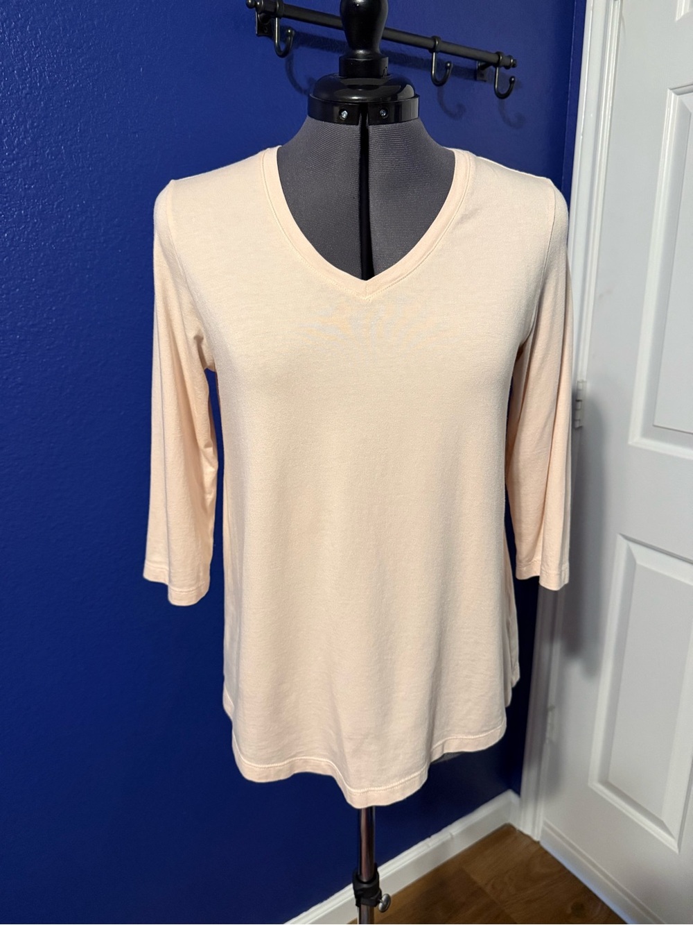 Orvis V-Neck 3/4 Sleeve Top - Tea Rose Pink